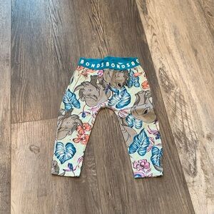Bonds Kids Elephant and Floral Leggings - Blue and Pink